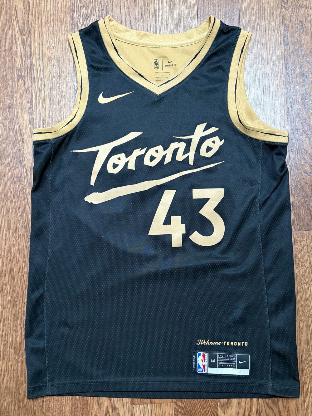Nike Black and Gold Toronto #43 Basketball Jersey